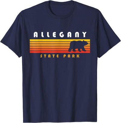 Allegany State Park Camping New York Bear Retro T-Shirt
