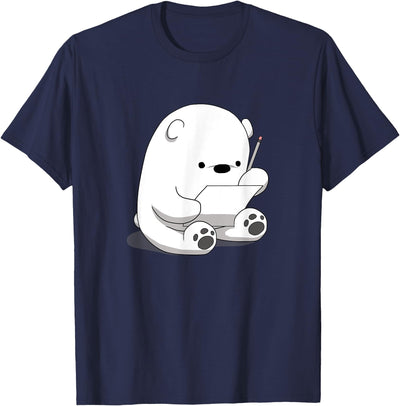 BoredKoalas Polar Bear Cartoon Fluffy Polar Bear Cute Arctic Animal Girls Gift T-Shirt