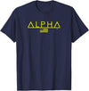 Mens ALPHA Gym Rabbit Workout Bodybuilding Fitness Yellow T-Shirt in Navy Blue