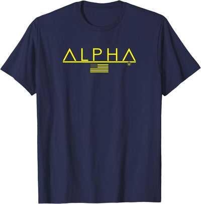Alpha Wordmark Flag and Rabbit Emblem T-Shirt