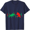 Bull vs Bear Stock Market Investor Shop Bull vs Bear Stock Market Investor Wall Street T-Shirt - Navy Blue