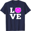 BBQ Foodie Pig Roast T Shirt for Barbecues - LOVE Pink Pig Tee T-Shirt - Navy Blue
