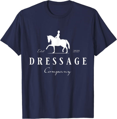 Dressur Pferd mit Dressurreiterin - Dressage T-Shirt - Women's, Girls' Dressage Horse T-Shirt - Black, Small - Short Sleeve, Classic Fit