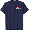 LOVE OF BUFFALO HEART CITY APPAREL I LOVE HEART BUFFALO NY T-Shirt - Navy Blue