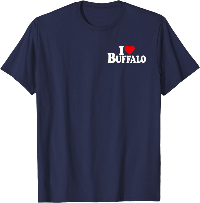 LOVE OF BUFFALO HEART CITY APPAREL I LOVE HEART BUFFALO NY T-Shirt - Navy Blue