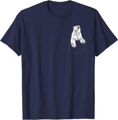Cute Polar Bear For Men Women Kids Pocket Animal Zookeeper T-Shirt