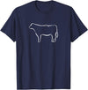 Red Angus cow decor Red Angus Cow Art Print T-Shirt - Navy Blue