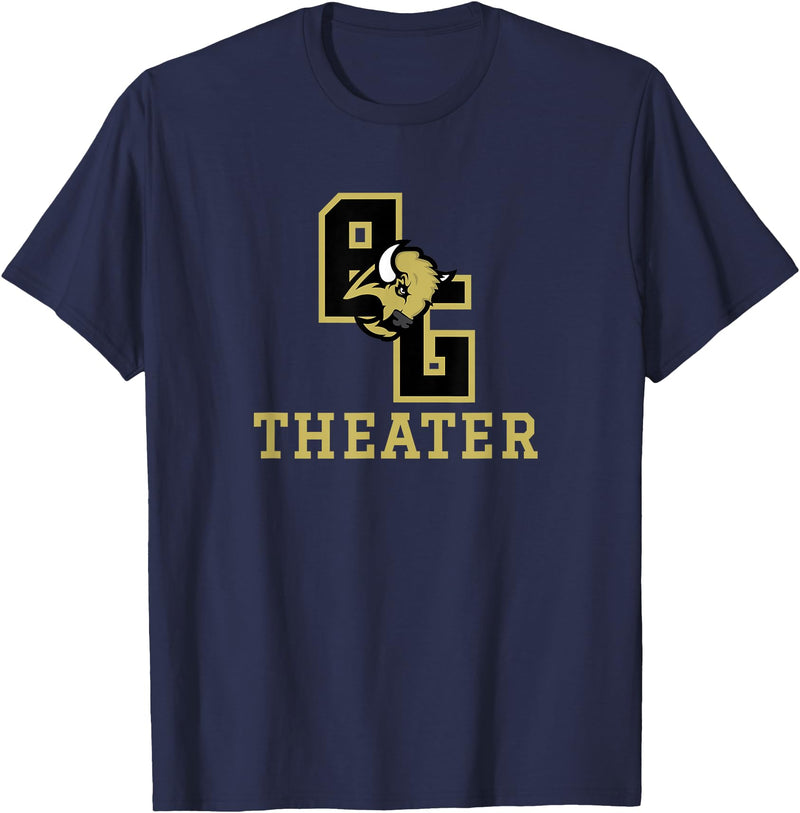 Buffalo Gap High School, Swoope, VA 24479 Buffalo Gap High School Bison Theater T-Shirt - Navy Blue
