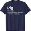 Awesome Barbecue Apparel, Clothing and Accessories Pig, a Magical Creature that Turns Vegetables Into Bacon T-Shirt - Navy Blue