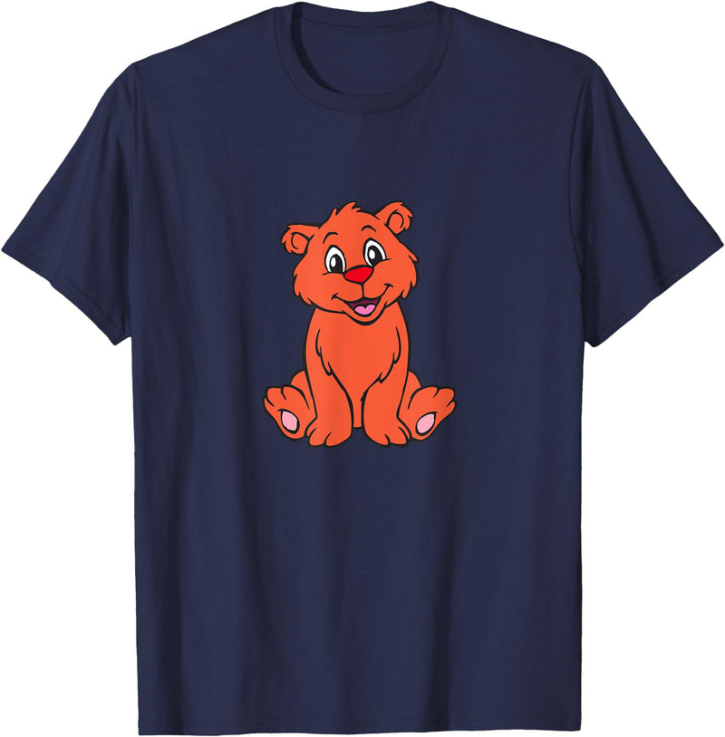 Cute Animal Shirts Cute Bear Cub Shirt - Print Shirt with Little Bear - Navy Blue