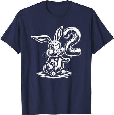 Bunny with Number 2 Balloon Birthday T-Shirt