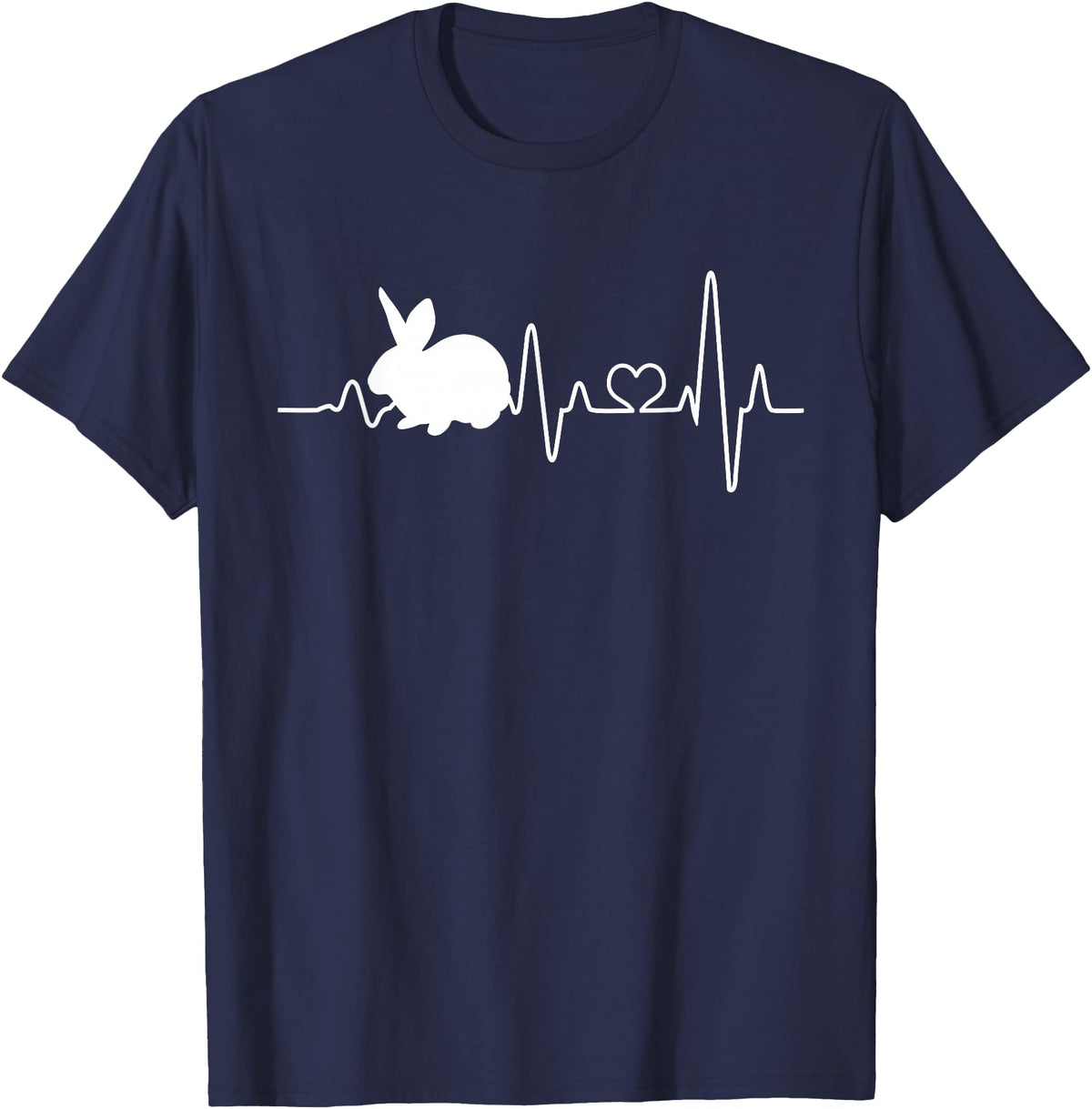 Bunny Heartbeat Pulse Rabbit T-Shirt in Navy Blue