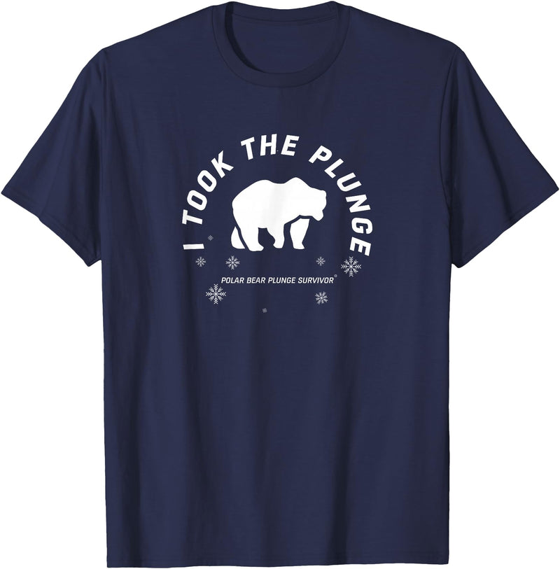 Polar Bear Llunge Polar Plunge Polar Bear I Took The Plunge T-Shirt - Navy Blue