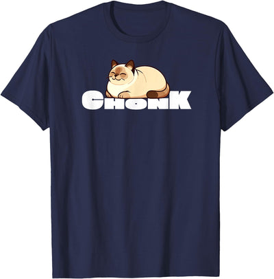Chonky Cat Designs and Apparel Siamese Chonk Chonky Fat Cat Funny T-Shirt