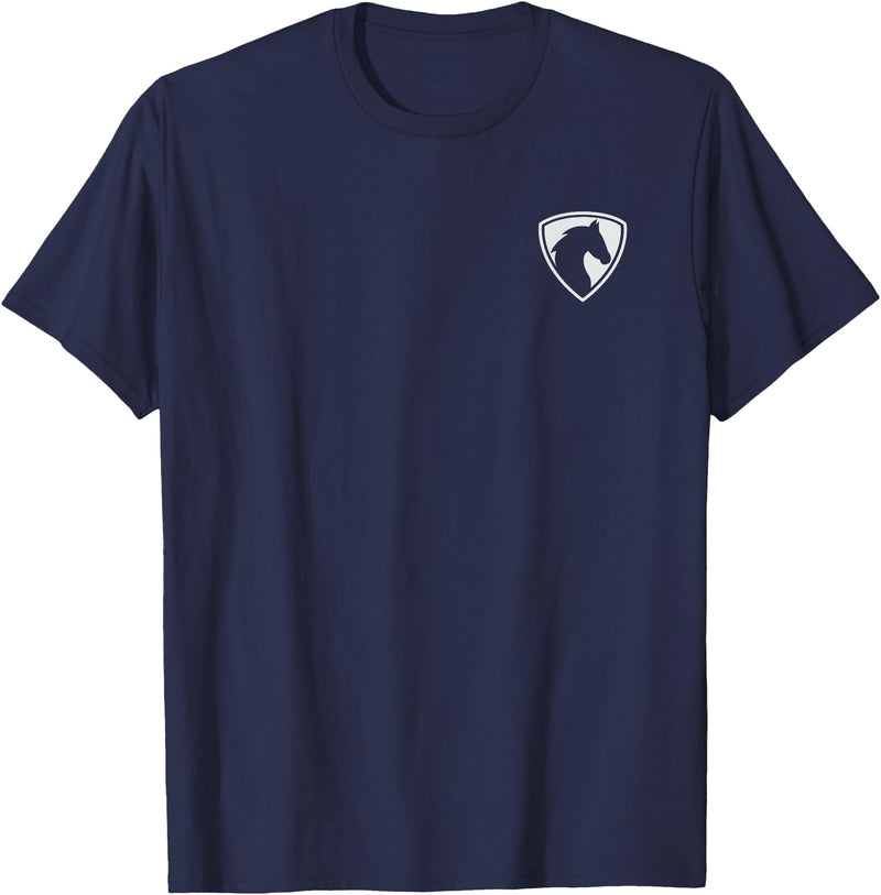 Majestic Horse Graphic Classic Horse Logo T-Shirt - Navy Blue