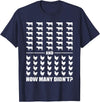Funny Chicken and Cows Riddle 30 Cows and 28 Chickens How Many Didn't Funny Riddle Meme T-Shirt - Navy Blue