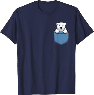 Cute Pocket Polar Bear Lovers T-Shirt