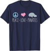 Sea Cows Tees Cute Manatee TShirt, Peace Love Manatees Chubby Sea Cow T-Shirt - Navy Blue