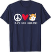 Pet Guinea Pig Owner Apparel Co. Peace Love Guinea Pigs Cute Furry Potato Pet Guinea Pig T-Shirt - Navy Blue