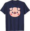 SHIRTSIDE PIG Pig Face Shirt Gift For Pig Lover T-Shirt - Navy Blue