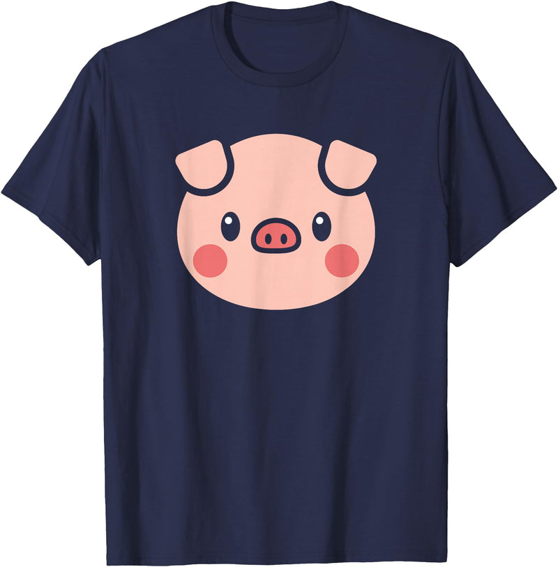 SHIRTSIDE PIG Pig Face Shirt Gift For Pig Lover T-Shirt - Navy Blue