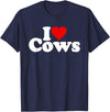 I HEART LOVE COWS I Love Heart Cows T-Shirt - Navy Blue
