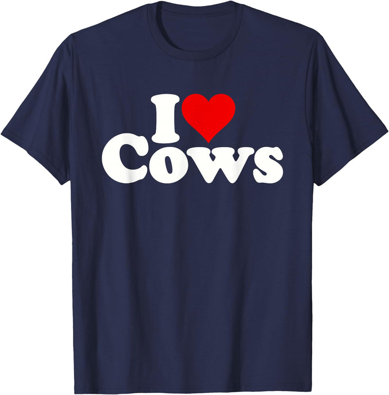 I HEART LOVE COWS I Love Heart Cows T-Shirt - Navy Blue