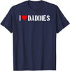 Bear Daddy I Heart (love) Daddies Funny Gay Adult Humor Cute Older Men T-Shirt - Navy Blue