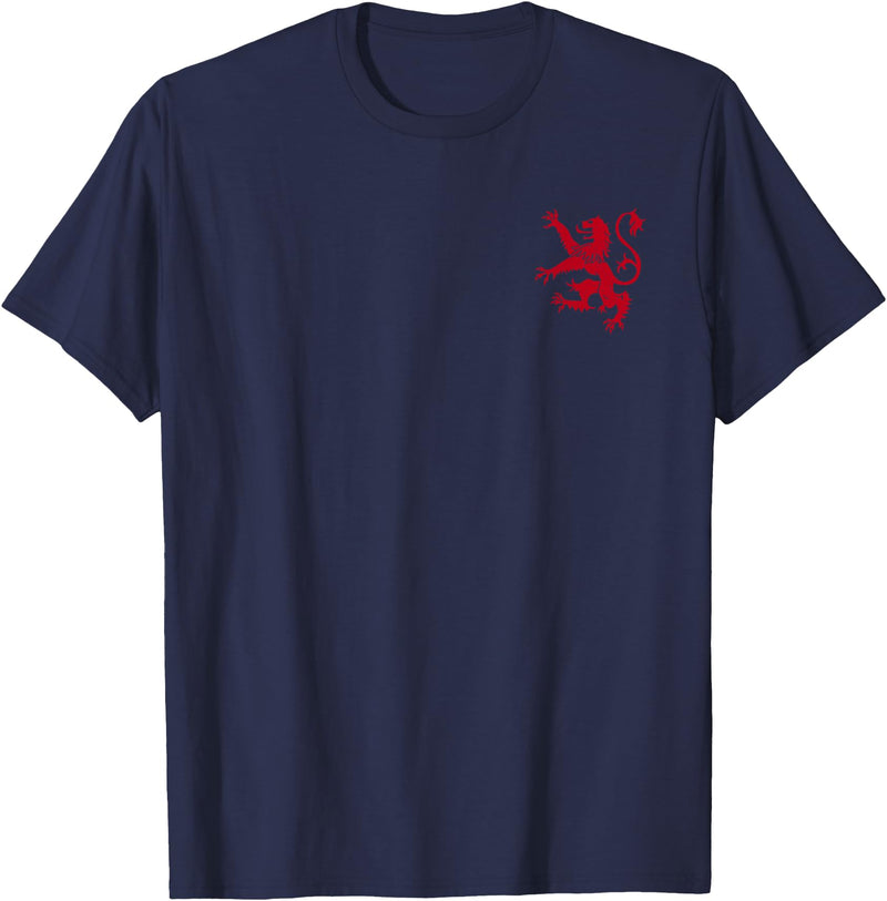 SCOTTISH RED LION Scotland RED Lion Rampant Symbol T-Shirt - Navy Blue
