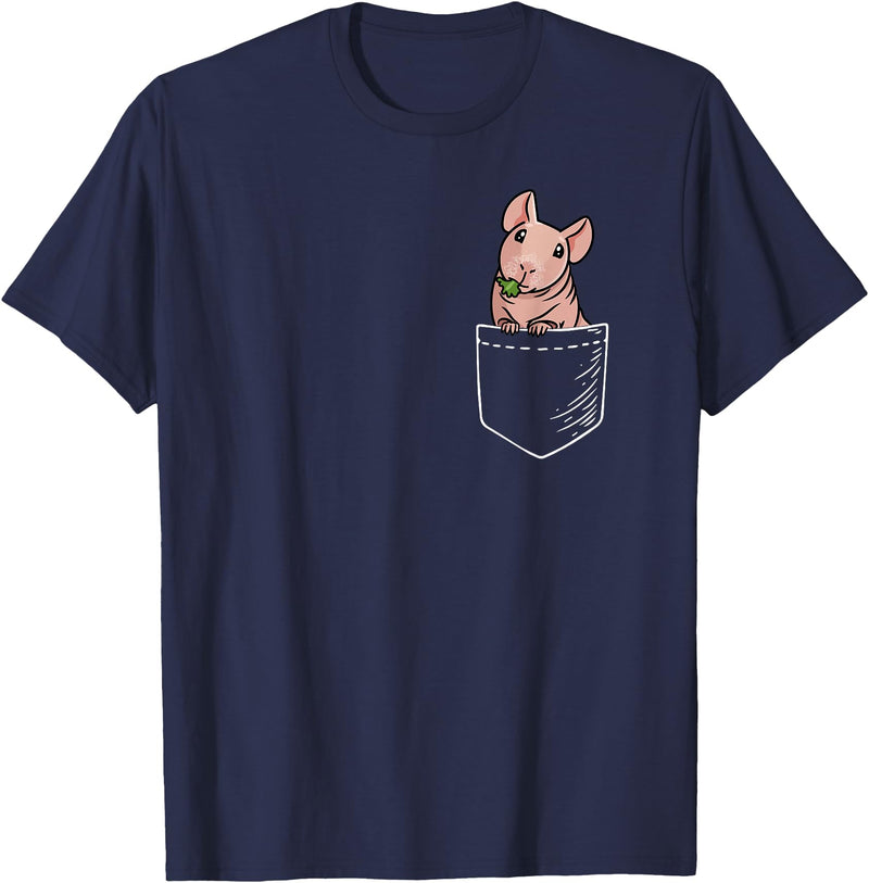 Boys Girls Skinny Pig Mom Gifts T Shirts & Hoodies Funny Kawaii Kids Pet Pocket Hairless Guinea Pig Lover T-Shirt - Navy Blue