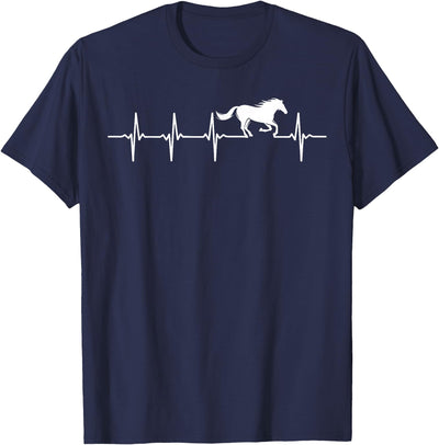 Heartbeat Horse Lover Gifts Women Men Girls Gifts Horse Lover Gifts Heart EKG Heartbeat Pulseline Cardiology T-Shirt