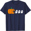 Funny Halloween Tees for Men Women Kids. Funny Gamer Pumpkin Eating Boo Halloween Men Kids Boys T-Shirt - Navy Blue