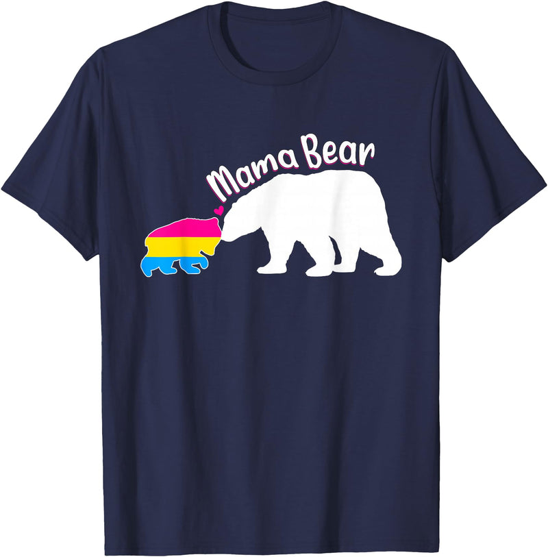 Mama LGBT . Mama Bear LGBT Pansexual Pride T-Shirt - Navy Blue