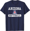 Elite Authentics Arizona Wildcats Softball Logo Officially Licensed Black T-Shirt - Navy Blue