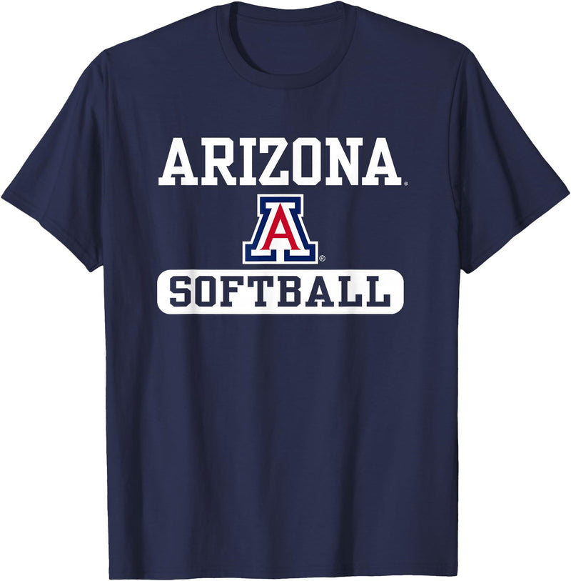 Elite Authentics Arizona Wildcats Softball Logo Officially Licensed Black T-Shirt - Navy Blue