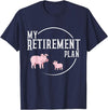 Retirement Plan Pig Lover Retirement Plan Pig Farming Piglet Hog T-Shirt - Navy Blue