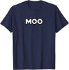 Moo Talking Cow Moo - Funny Cow Goes Moo T-Shirt - Navy Blue