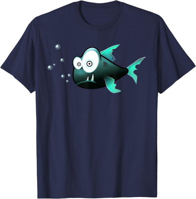 Funny Snaggle-tooth Fish Art Illustration T-Shirt