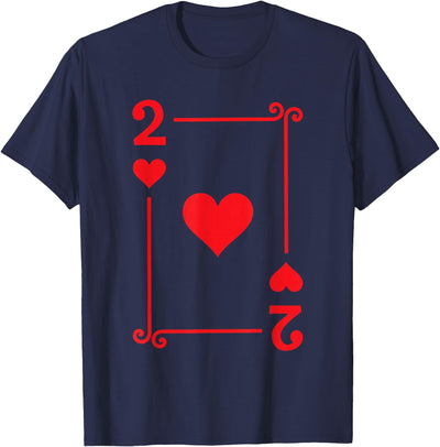 Playing Card Costume Tees - 2 Hearts Card - Two Card T-Shirt