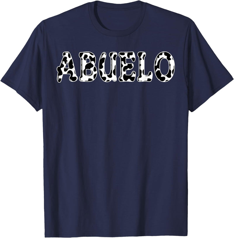 Cow Pattern Print Family Matching Birthday Apparel Cow Abuelo Birthday Family Matching Girl Boy Farm Birthday T-Shirt - Navy