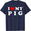 I Heart My Everything - Collection I Love My Pig T-Shirt - Navy Blue
