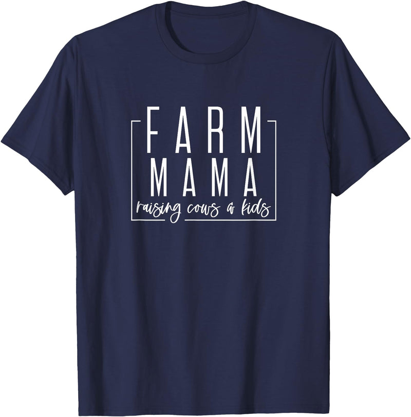 Farm mama raising cows and kids T-Shirt - Navy Blue