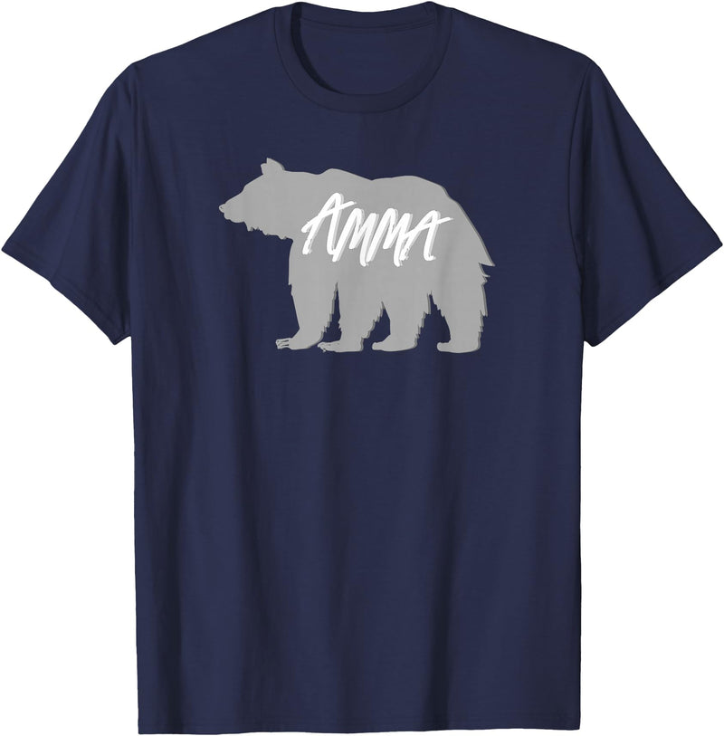 Grandma Granny GG T Shirt Gift SchippTees Amma Bear Icelandic Grandmother Nickname TShirt T-Shirt - Navy Blue