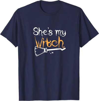 Halloween Outfit for Couples Spouse Husbands She's my Witch Halloween T-Shirt
