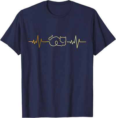 Cats by Fluffabulous Prints Cat heartbeat T-Shirt