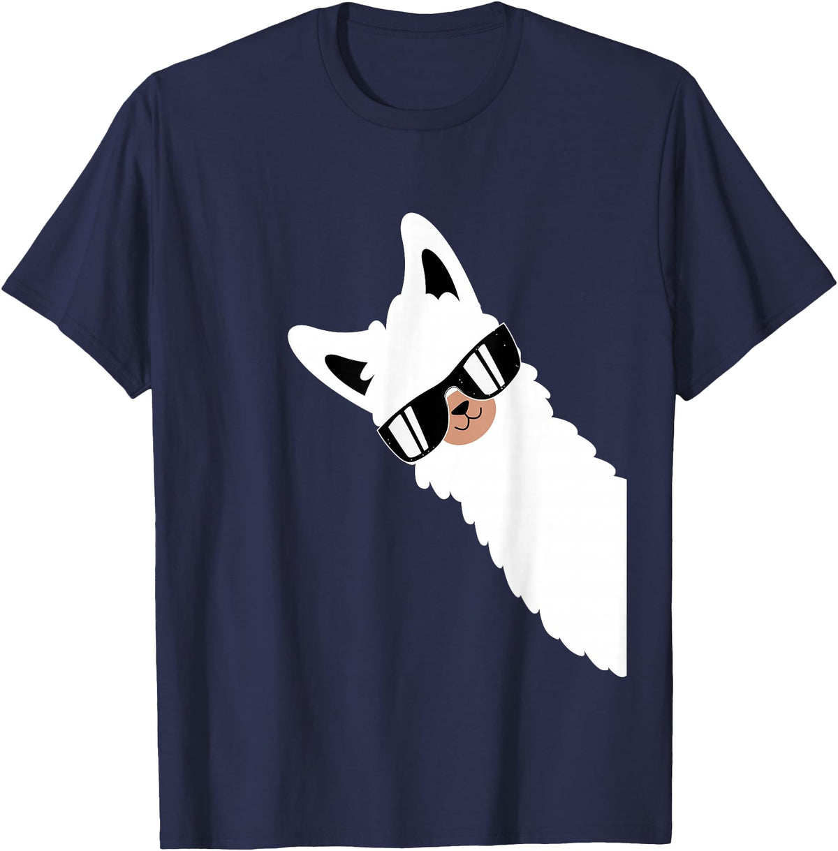 Funny Alpaca Apparel Lama Llama Alpaca with Sunglasses Lama Lover - Cool Lama T-Shirt - Navy Blue