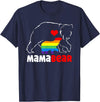Funny Bear Family Gay LGBT Pride Rainbow Flag TLT Mama Bear Proud Mom Rainbow Flag LGBT Pride Mother's Day T-Shirt - Navy Blue