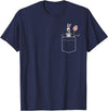Easter Skeleton Bunny Pocket Funny Rabbit Men Women Kids T-Shirt in Navy Blue