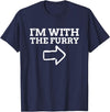 Furry Fandom Gifts I'm with The Furry T-Shirt - Navy Blue