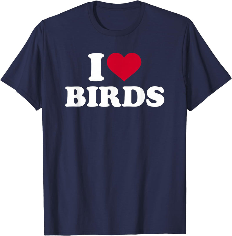 I Love Birds T-Shirt - Navy Blue